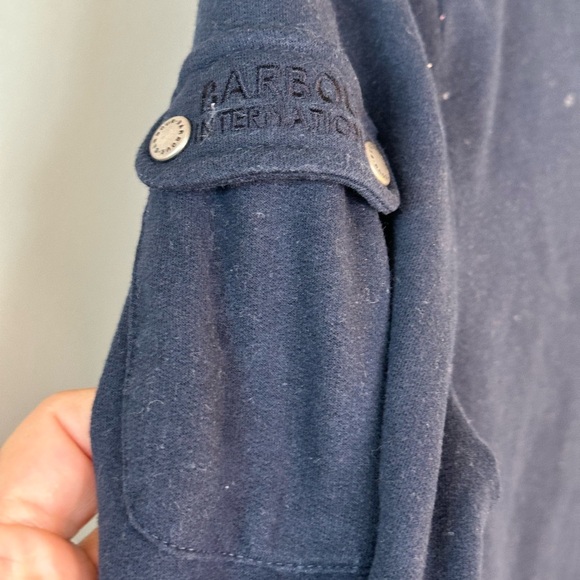 BARBOUR Blue Cotton Full Zip Pockets Sweater Jacket, size 6 - Picture 5 of 10